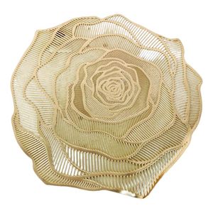 Individual Decorativo en Forma de Rosa Dorado