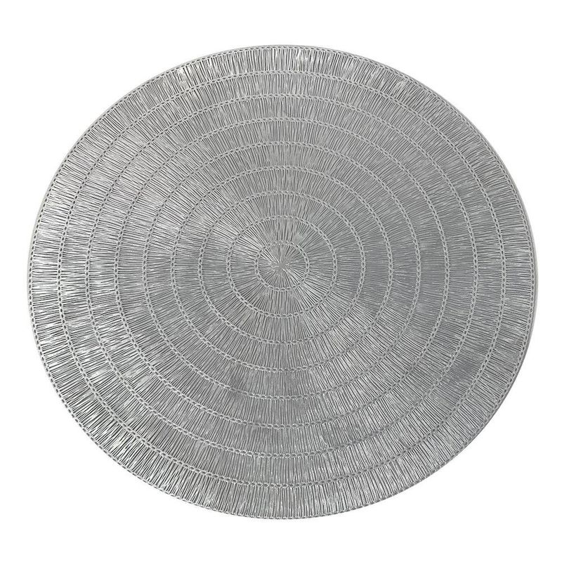 Individual Decorativo Redondo Plateado
