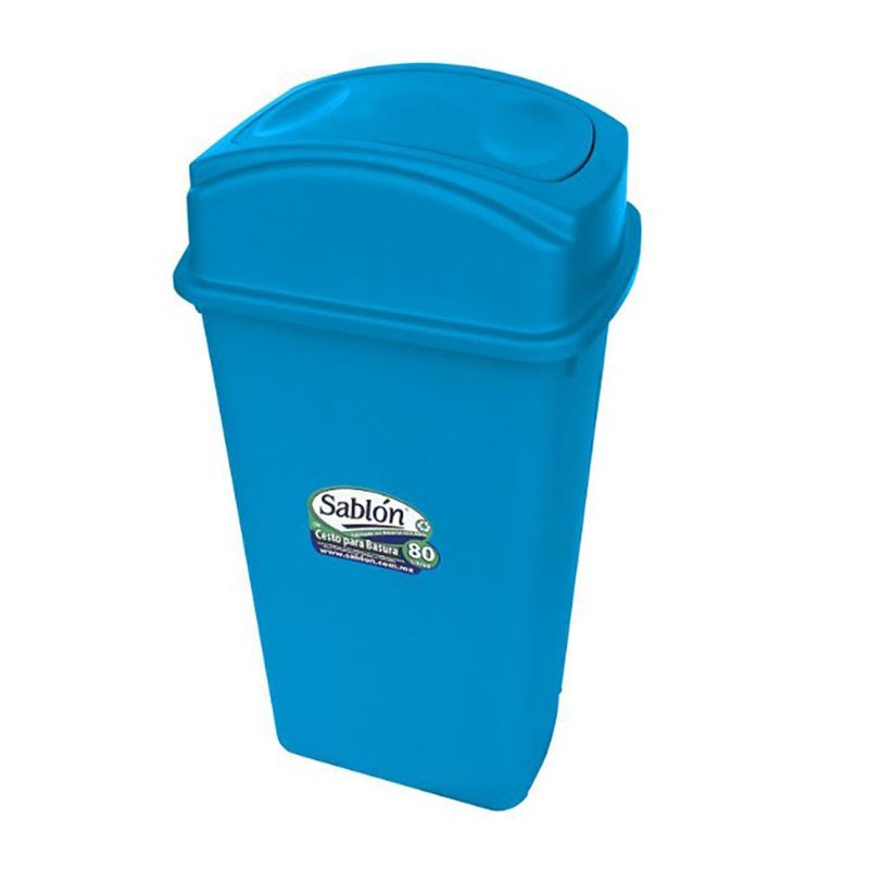 Cesto para Basura Balancín Lateral Color Azul 80 L