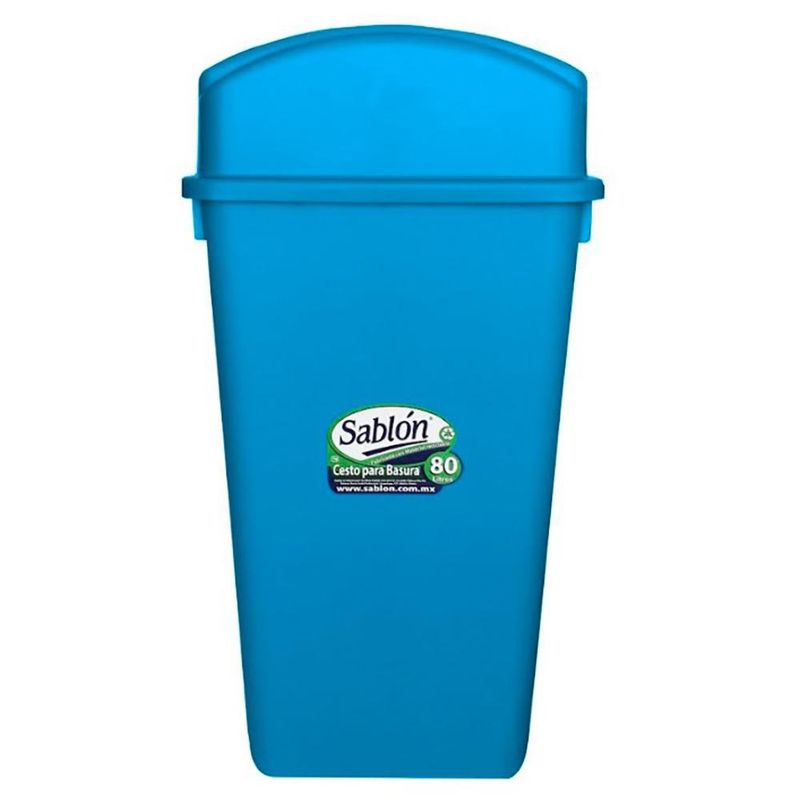 Cesto para Basura Balancín Lateral Color Azul 80 L