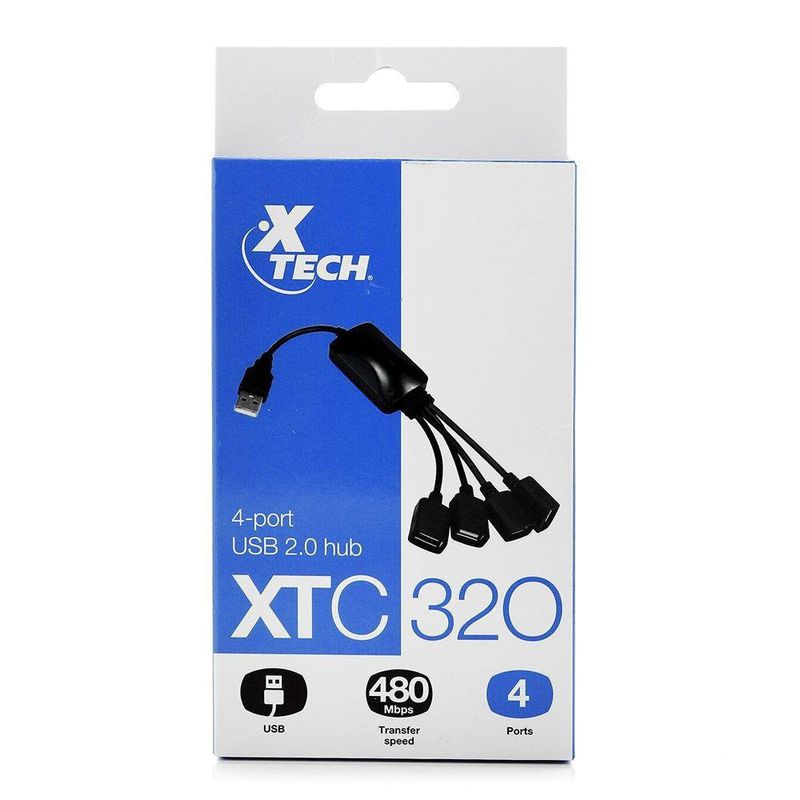Xtech Hub Usb 2.0 De 4 Puertos