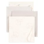 Set de Mantas Recibidoras Elefante Blanco y Gris 4 Pzas