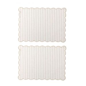 Set 2 Individuales Beige con Líneas