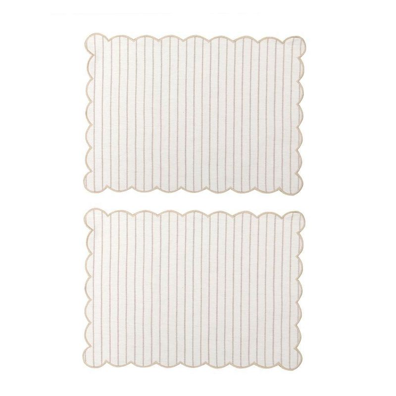 Set 2 Individuales Beige con Líneas