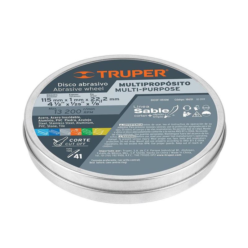 Disco de Corte Multimaterial 1 Mm X 4.5 Plg