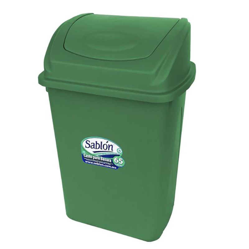 Cesto para Basura con Balancín Frontal Verde 65 L