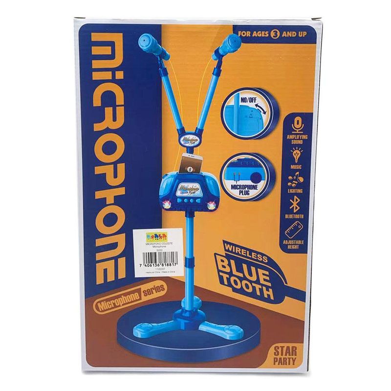 Micrófono de Juguete con Bluetooth y Luces Celeste