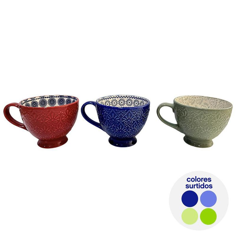 Taza con Relieve Colores Surtidos