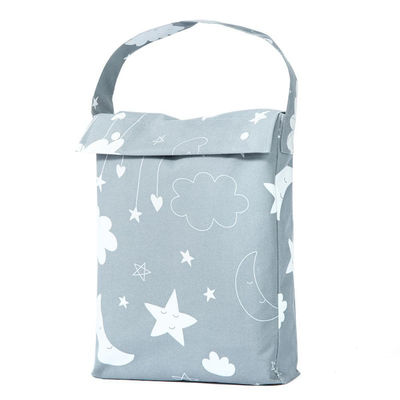 Cortina Infantil Black Out Gris con Diseño Estrellas