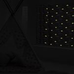 Cortina Infantil Black Out Gris con Diseño Estrellas