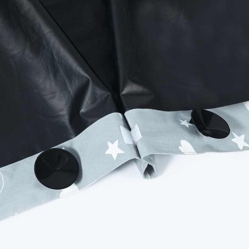 Cortina Infantil Black Out Gris con Diseño Estrellas