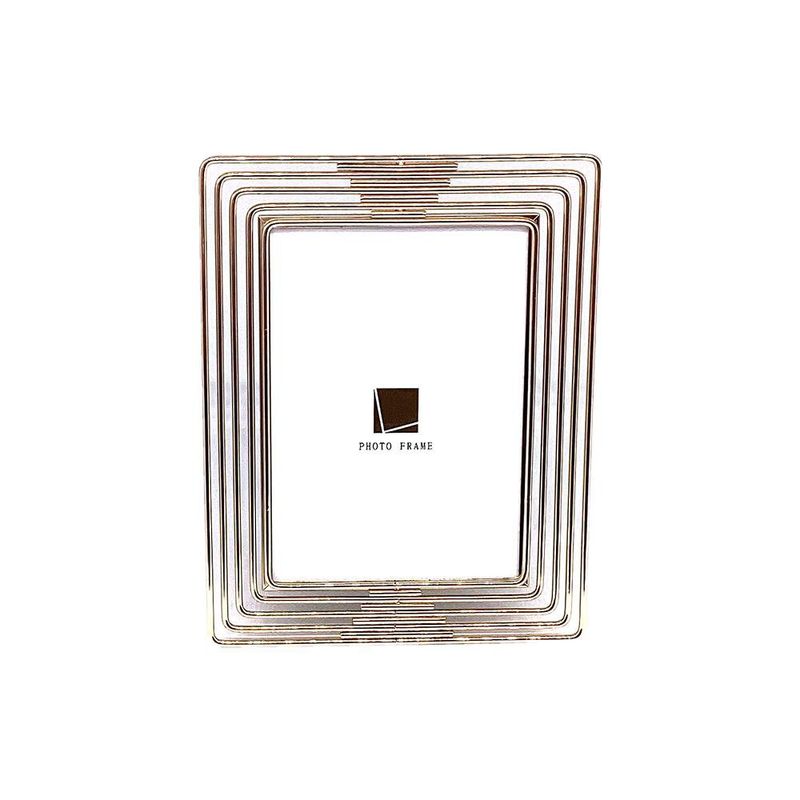 Marco Decorativo Rectangular Metálico con Diseño de Líneas