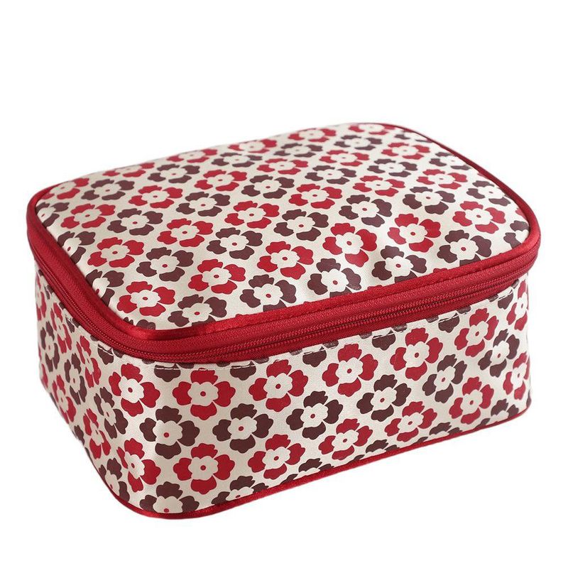 Set de 3 Cosmetiqueras Roja con Transparente