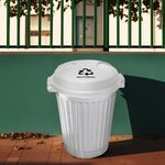 Basurero Blanco para Reciclables con Tapa de Encaje