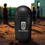 Basurero Negro para Residuos No Reciclables con Tapa Vaivén