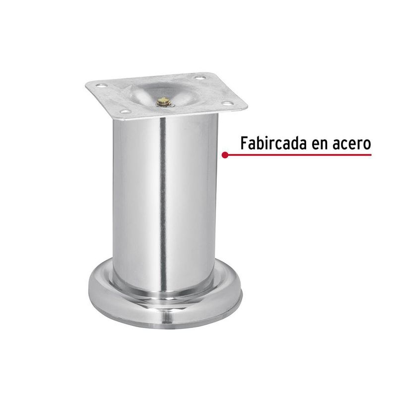 Pata para Sofá y Mueble Cromo 100 Mm