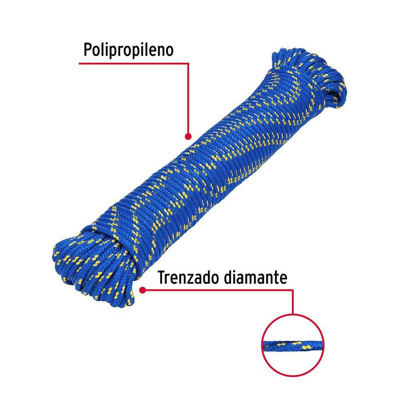 Cuerda Trenzada de Polipropileno Multicolor 5 Mm x 30 M