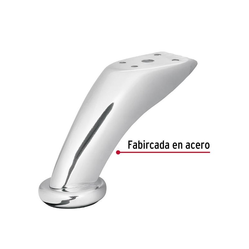 Pata para Sofá y Mueble Cromo 90 Mm