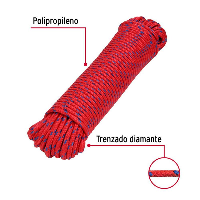 Cuerda de Polipropileno Trenzada Multicolor 6 Mm x 30 M