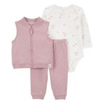 Conjunto de Chaleco Acolchado Body de Manga Larga y Pantalón para Niña - Varias Tallas