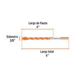 Broca Multimaterial 3/8 X 6 Plg