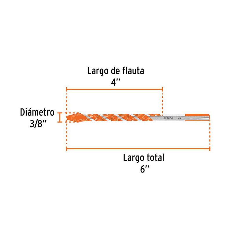 Broca Multimaterial 3/8 X 6 Plg