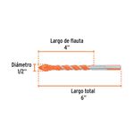 Broca Multimaterial 1/2 X 6 Plg