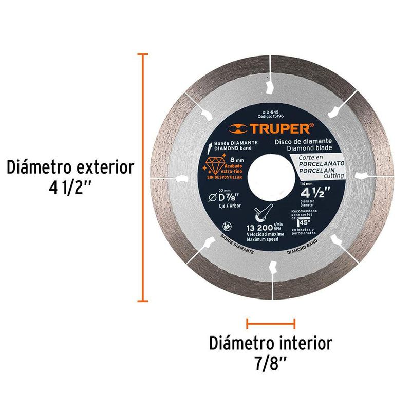 Disco Diamantado Segmentado para Porcelanato 4.5 Plg
