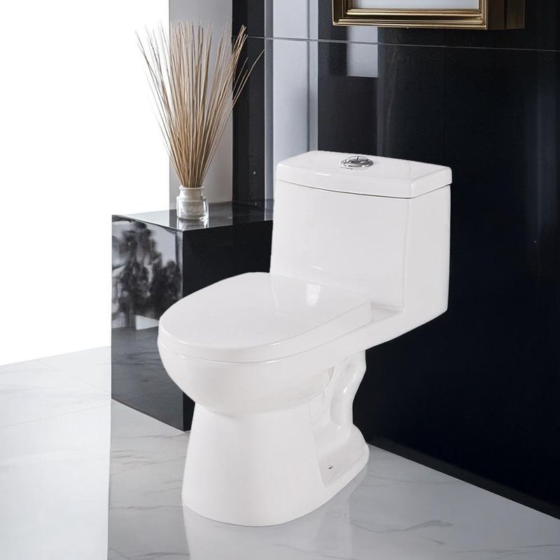 Sanitario Elongado de Cierre Fácil Color Blanco