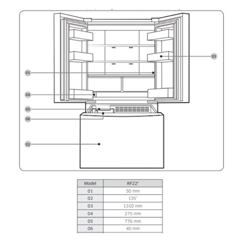 Refrigerador French Door 22 Pies³ Inverter con Dispensador