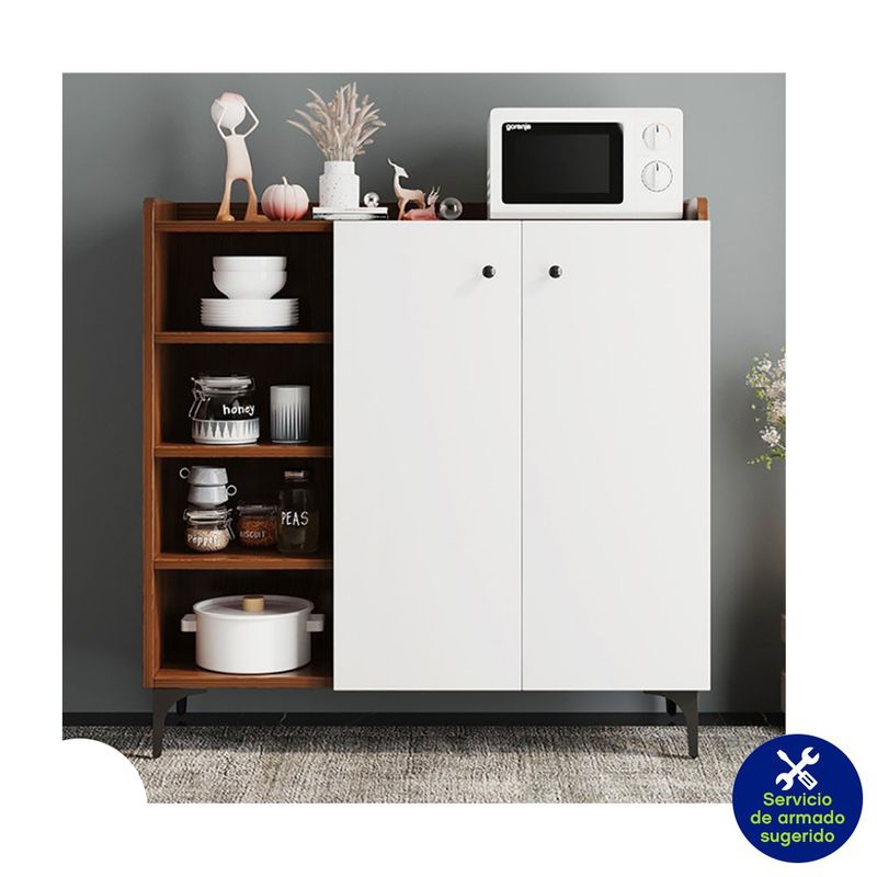 Gabinete Multiusos Blanco y Café