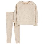 Conjunto de Sudadera y Leggings de Algodón con Estampado Floral para Niña - Varias Tallas