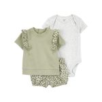 Conjunto de Blusa con Volantes Body y Bloomers Estampados - Varias Tallas