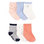 Set 6 Pares de Calcetas Cortas de Algodón con Diseño Floral para Niña - Varias Tallas