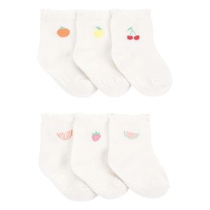 Set 6 Pares de Calcetas de Algodón con Estampado de Frutas para Niña - Varias Tallas