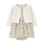 Vestido con Body Integrado y Chaqueta de Manga Larga con Estampado Floral - Varias Tallas