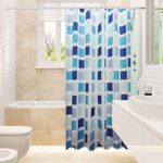 Cortina-Azul-de-Polyester-para-Baño