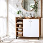 Mueble Multiusos Blanco Y Café Claro 90X30X82 Cm