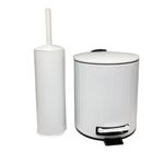 Basurero + Cepillo Sanitario Blanco