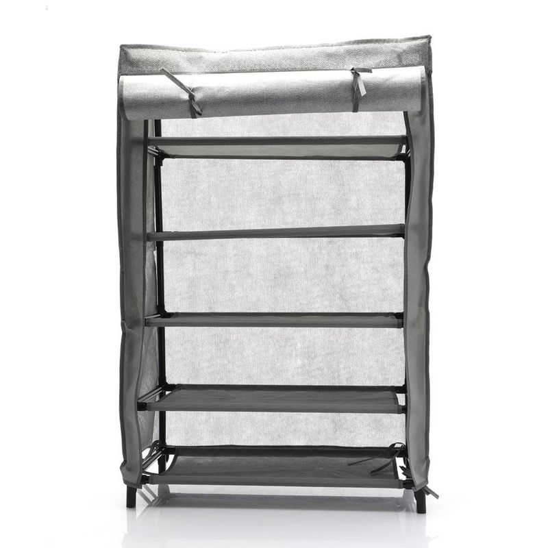Zapatera 5 Niveles con Cubierta Gris
