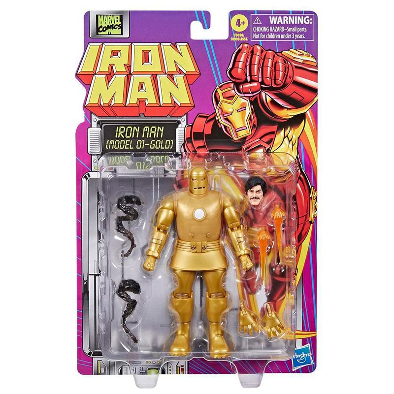 Figura Retro Iron Man Dorado 10 Cm