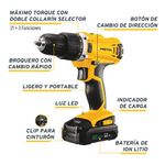 Rotomartillo Inalámbrico 20 V de 1/2 Plg