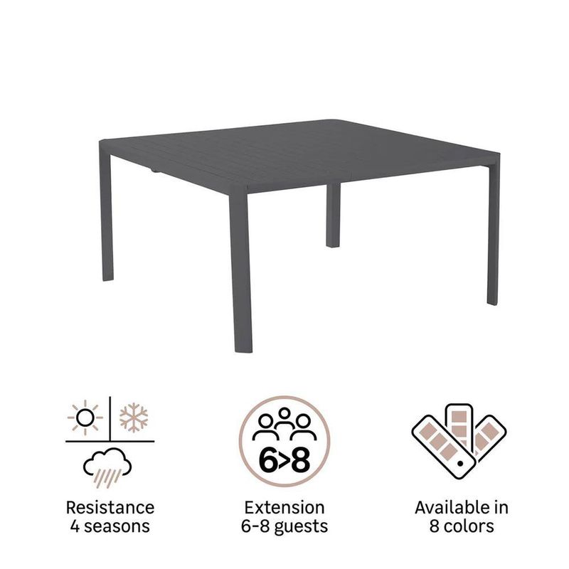 Mesa Extensible de Jardín  Gris Lima Idaho