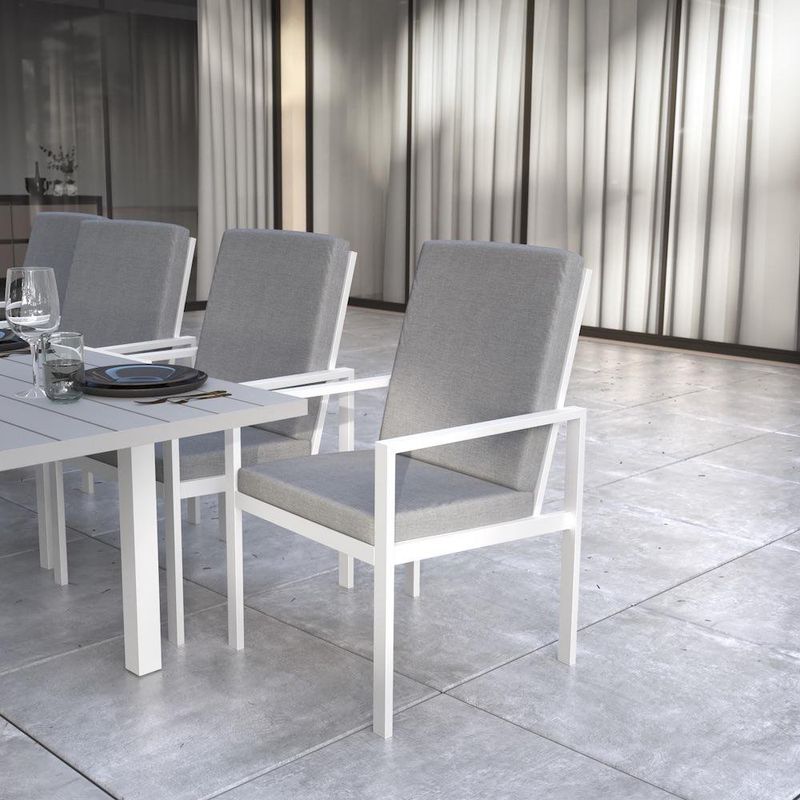 Set de 2 Sillas con Brazos Blancas Atenas
