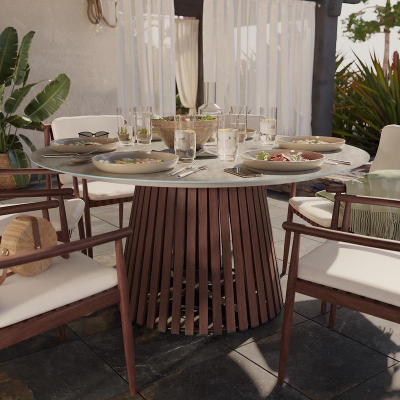 Mesa para Comedor Redonda Café 6 Personas Natura