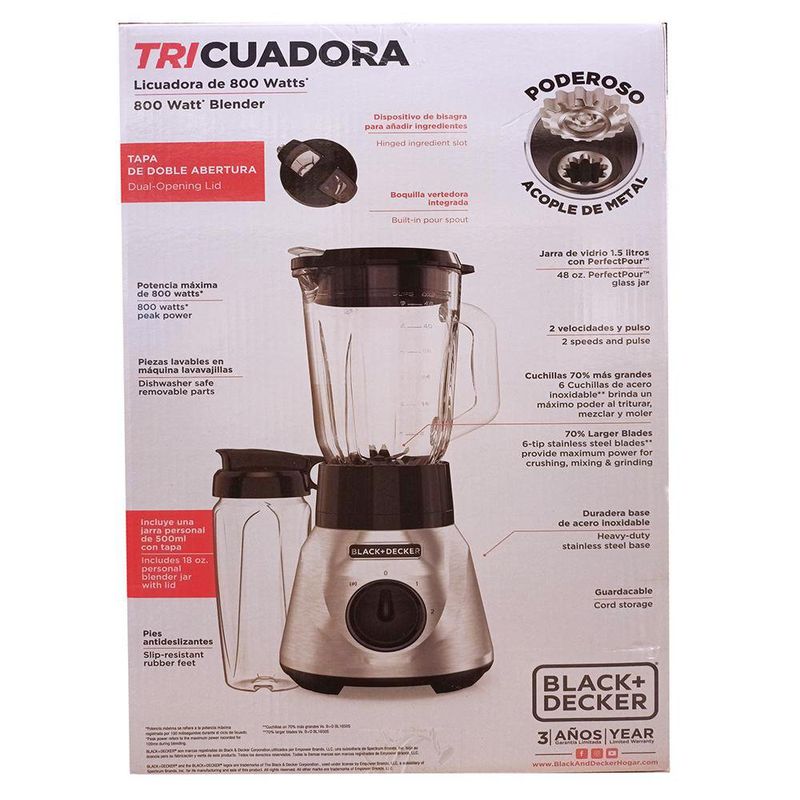 Licuadora de 2 Velocidades de Acero Inoxidable