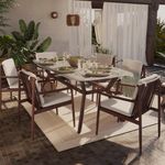 Mesa de Comedor Beige 6 Personas Natura