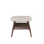Mesa de Centro Aluminio y Vidrio Beige Natura