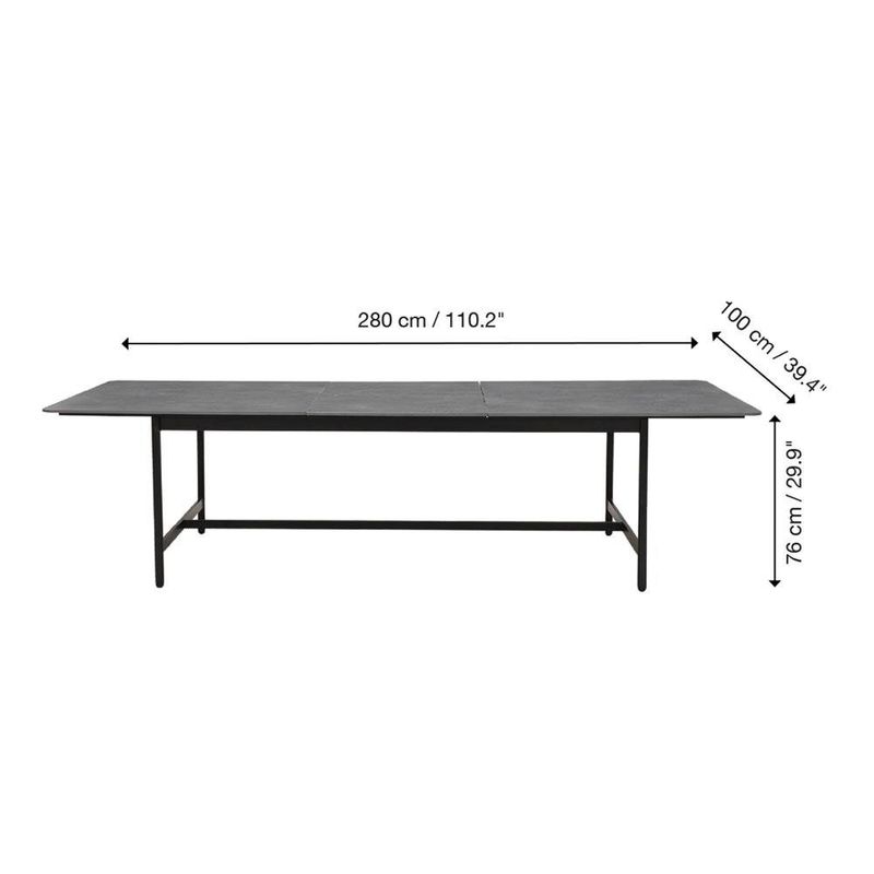 Mesa de Jardín Extensible Negra Idunn