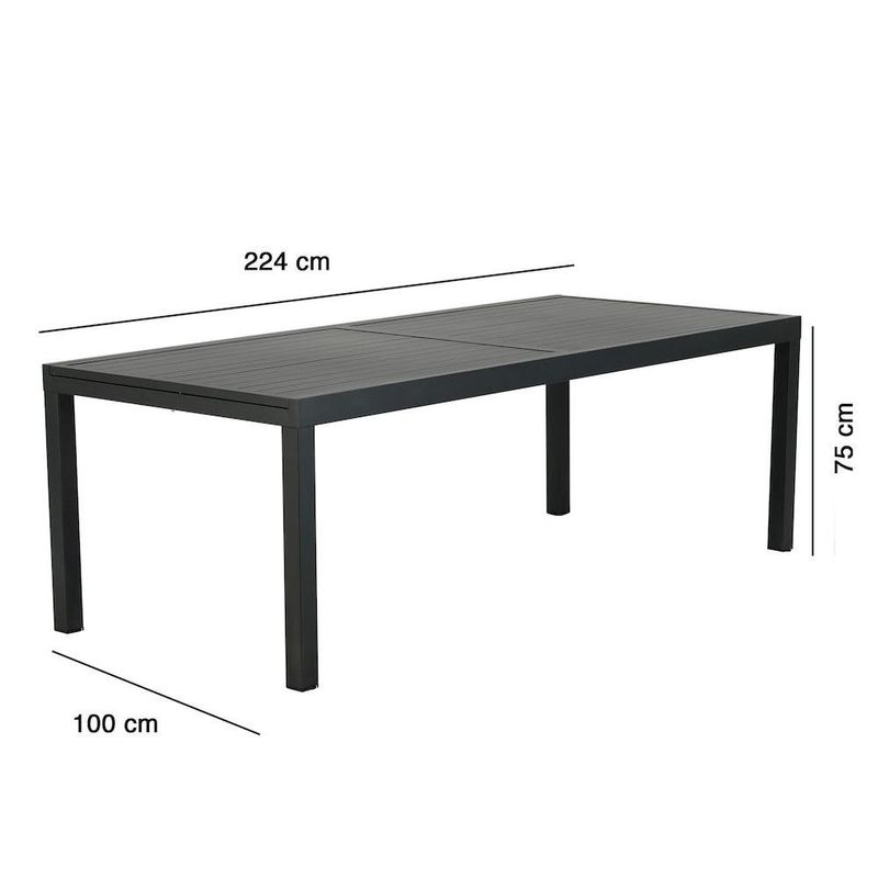 Mesa Extensible Aluminio Gris Atenas